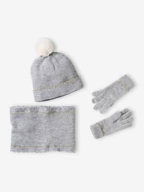 Girls-Outfits-Beanie + Snood + Gloves/Fingerless Mitts Set for Girls