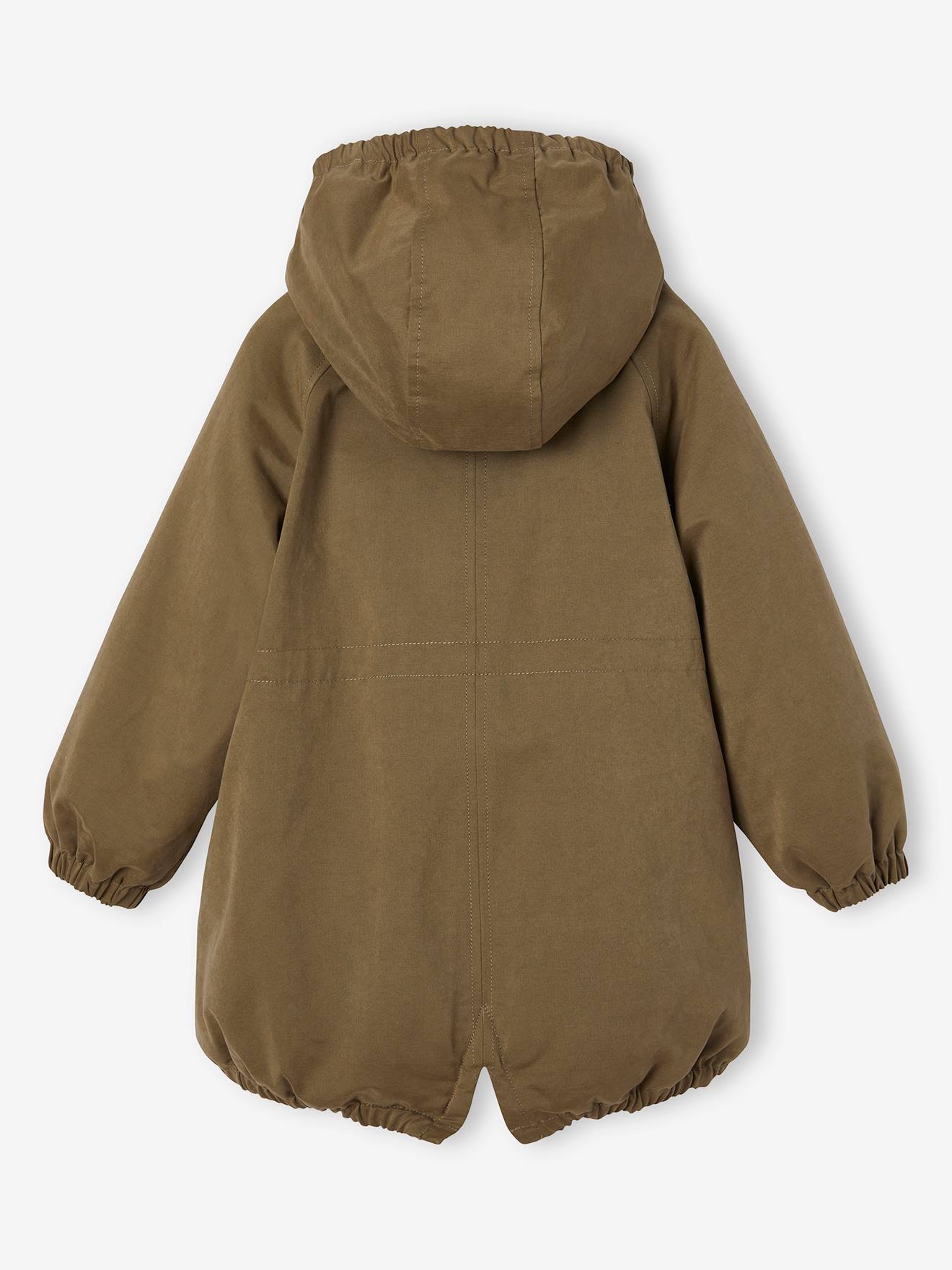 Hooded Parka with Faux Fur Lining for Girls - green, Girls