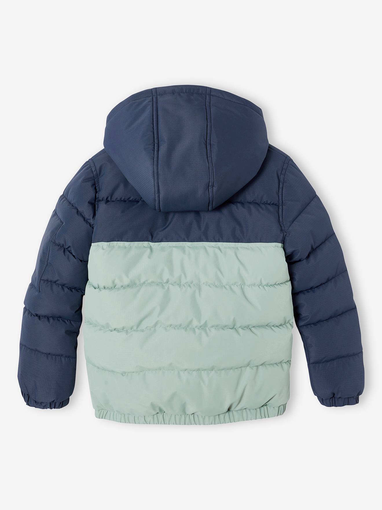 Two-tone Hooded Jacket with Recycled Polyester Padding, for