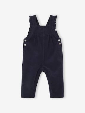 Baby-Dungarees & All-in-ones-Corduroy Dungarees with Ruffles for Babies