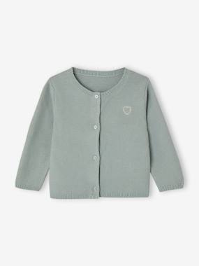 Bébé-Pull, gilet, sweat-Cardigan broderie dorée coeur bébé