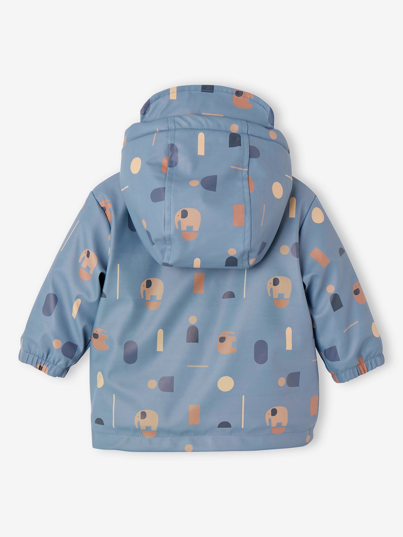 Printed Raincoat with Hood Sherpa Lining for Babies printed blue Baby