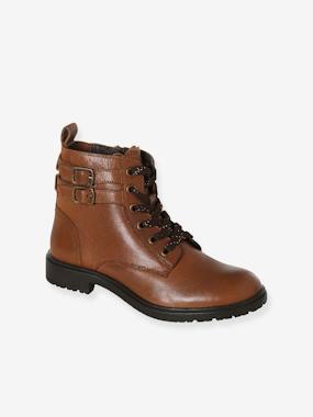 Shoes-Girls Footwear-Newsboy Leather Boots for Girls