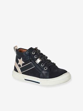 -High-Top Trainers with Laces & Zips