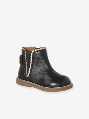 Boots cuir bébé fille élastiqués  - vertbaudet enfant