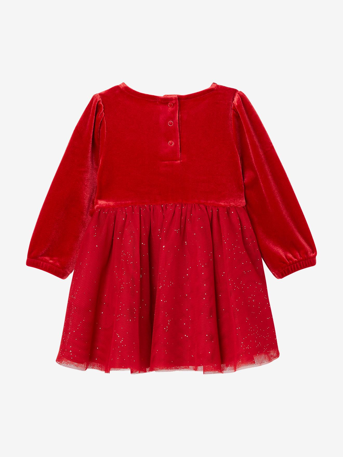 Vertbaudet Robe De Noel Enfants Coffret De Noël Robe Tulle Pailleté Et Bandeau Bébé Rouge, Bébé