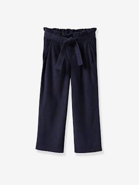 Girls-Trousers-CYRILLUS wide-leg velvet pants for girls