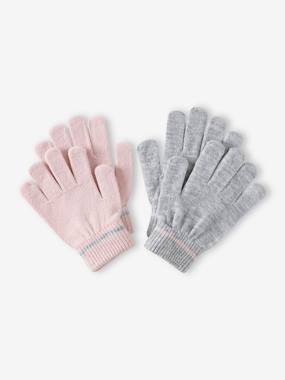 Girls-Accessories-Pack of 2 Pairs of Magic Gloves, for Girls