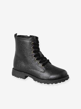 Boots vernies à lacets et zippées fille  - vertbaudet enfant