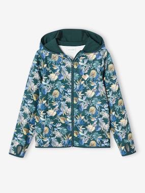 Girls-Cardigans, Jumpers & Sweatshirts-Sweatshirts & Hoodies-Sports Sweatshirt with Flower Print in Techno Fabric for Girls