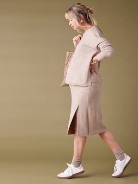 Maternity-Nursing Clothes-Knitted Jumper & Skirt Ensemble