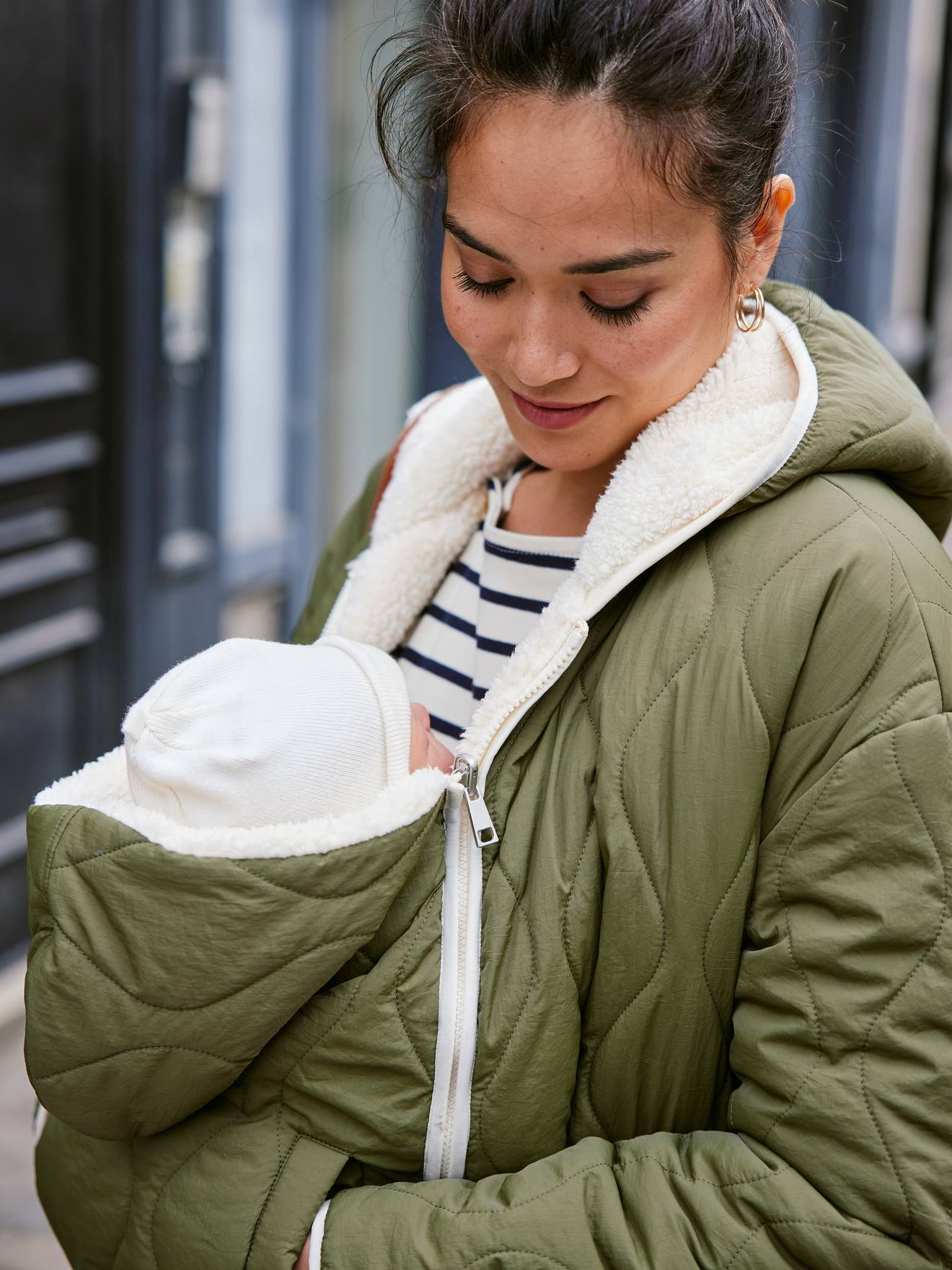 Adaptive & Reversible Padded Jacket, for Maternity & Babywearing 