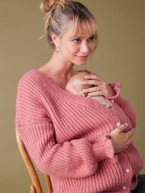 Maternity-Nursing Clothes-Nursing Special Top/Cardigan in Rib Knit, by ENVIE DE FRAISE