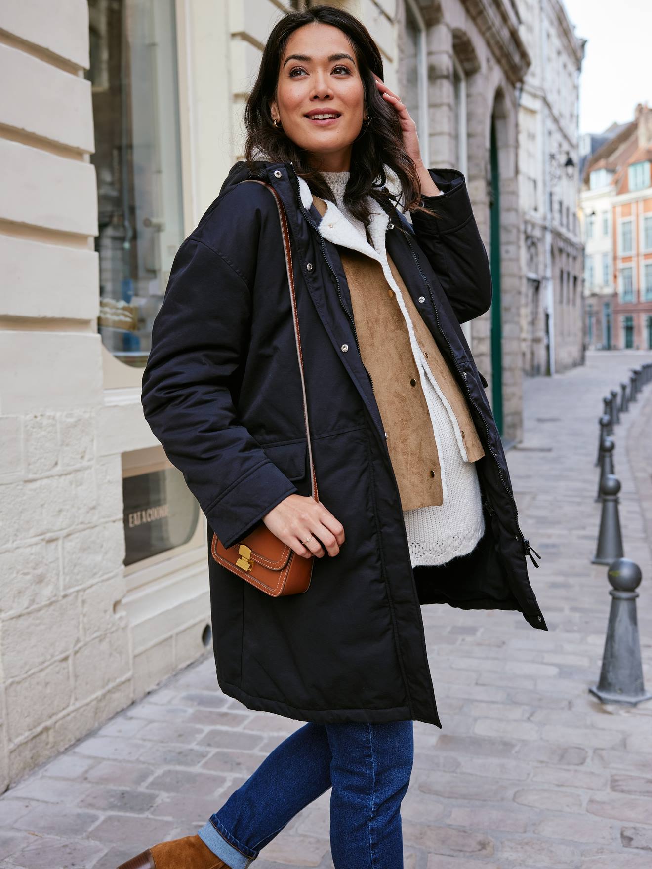 Parka évolutive en avec protège-bébé grossesse et post