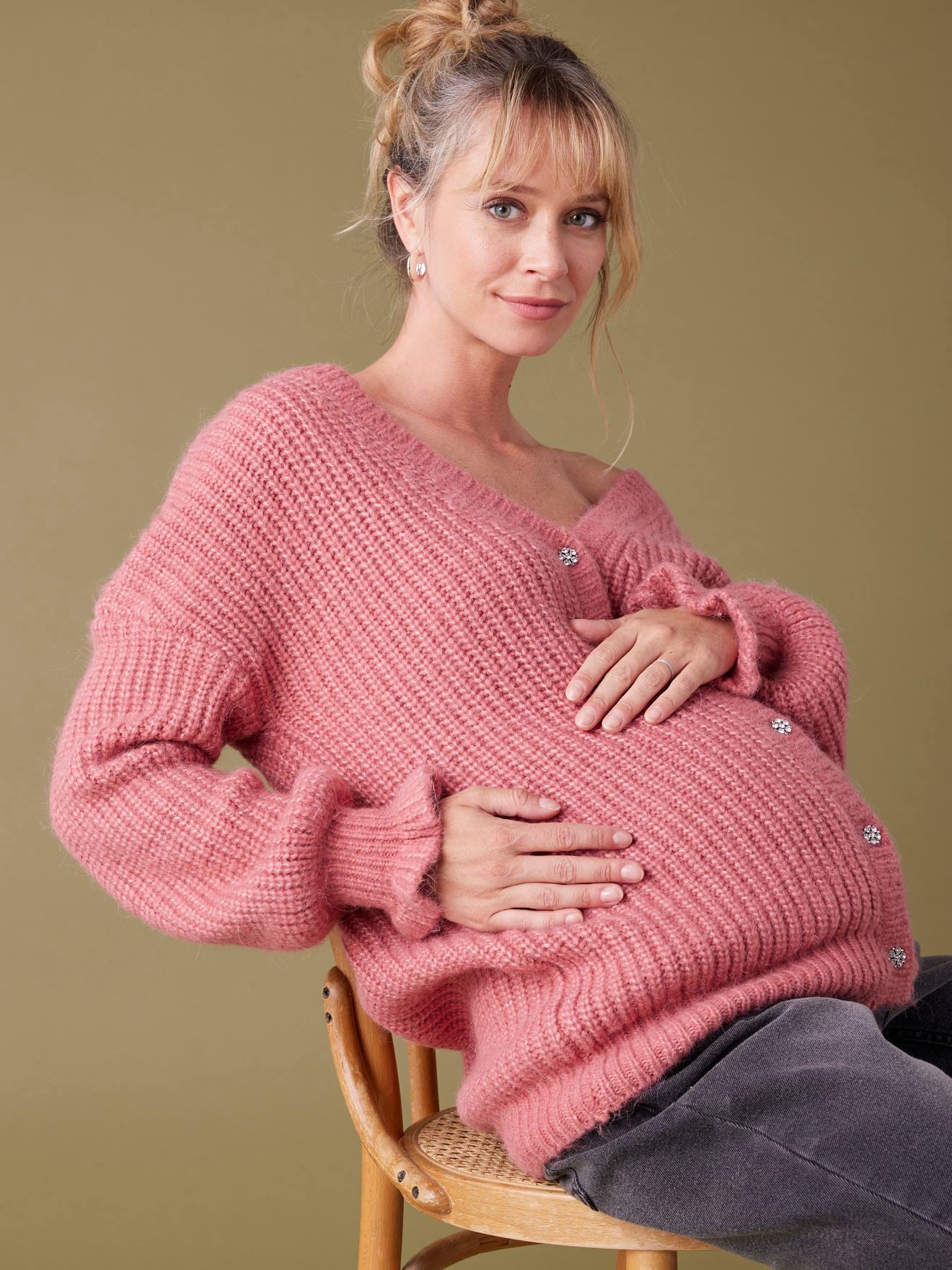 Nursing Special Top/Cardigan in Rib Knit, by ENVIE DE FRAISE