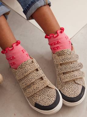 Shoes-Leopard Print Trainers for Girls