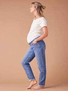 Vêtements de grossesse-Pantalon-Jean Mom grossesse ENVIE DE FRAISE bandeau détachable