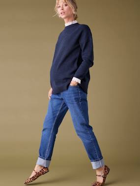 Vêtements de grossesse-Pull long détails dentelle amovibles grossesse