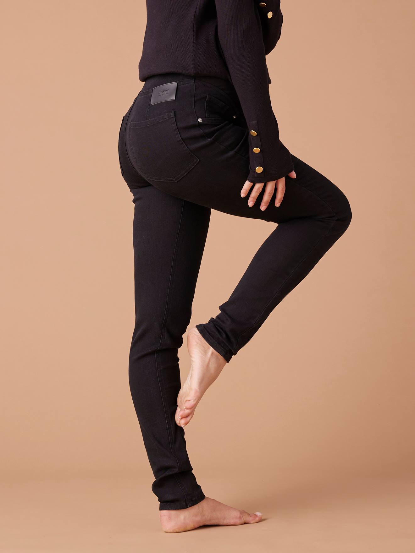 Tregging De Grossesse Denim Bleu Foncé – Large Bandeau Confort, Style Jean, Waterless, Taille 40