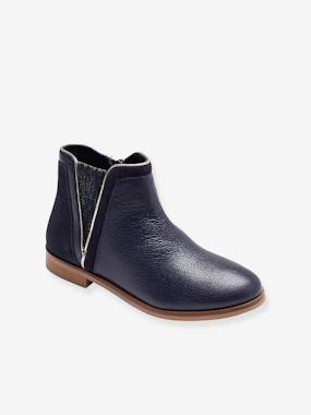 Boots cuir fille zippées et élastiquées  - vertbaudet enfant