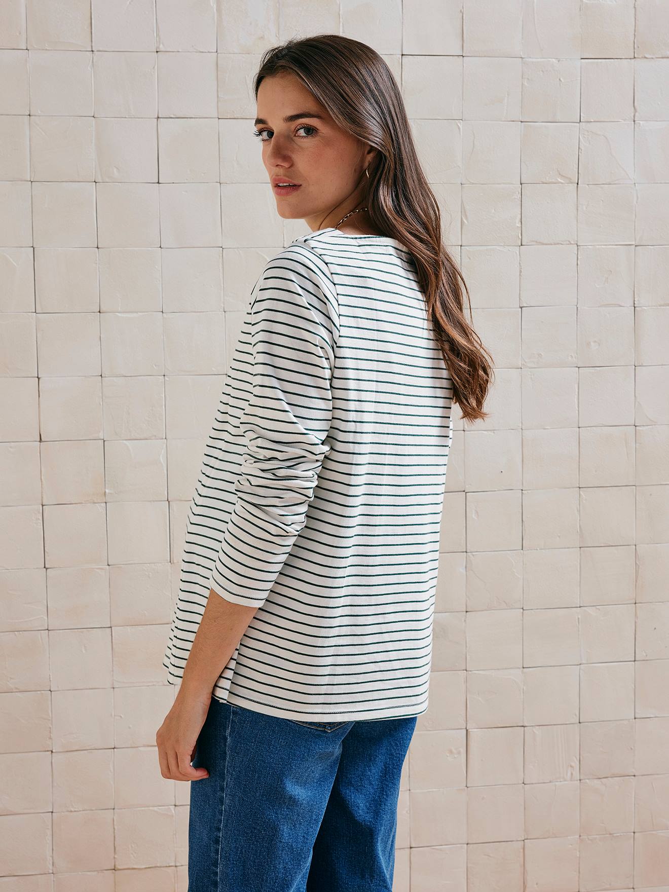 Sweat-shirt, oversize, col rond, manches longues, étiquette griffée, bleu roi | Ulla Popken