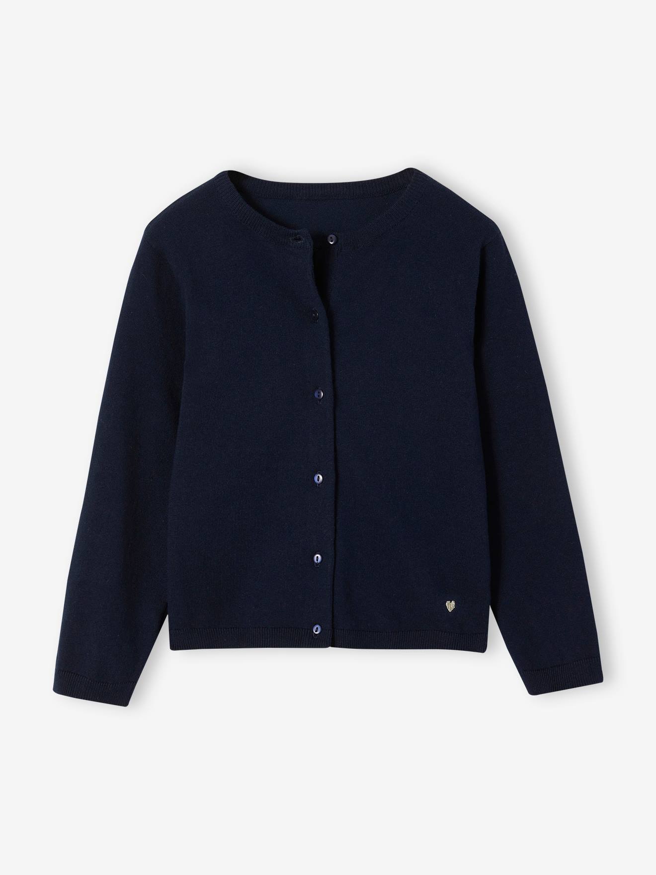 Girls navy blue cardigan best sale