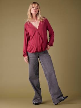 Maternity-Nursing Clothes-Blouse-Effect Top with Crossover on the Front for Maternity, ENVIE DE FRAISE