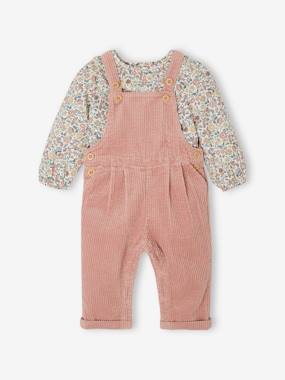 -Blouse + Dungarees Outfit for Babies