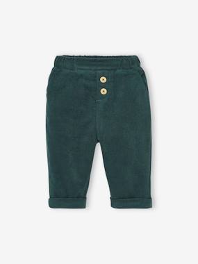 Baby-Trousers & Jeans-Corduroy Trousers with Polar Fleece Lining, for Babies