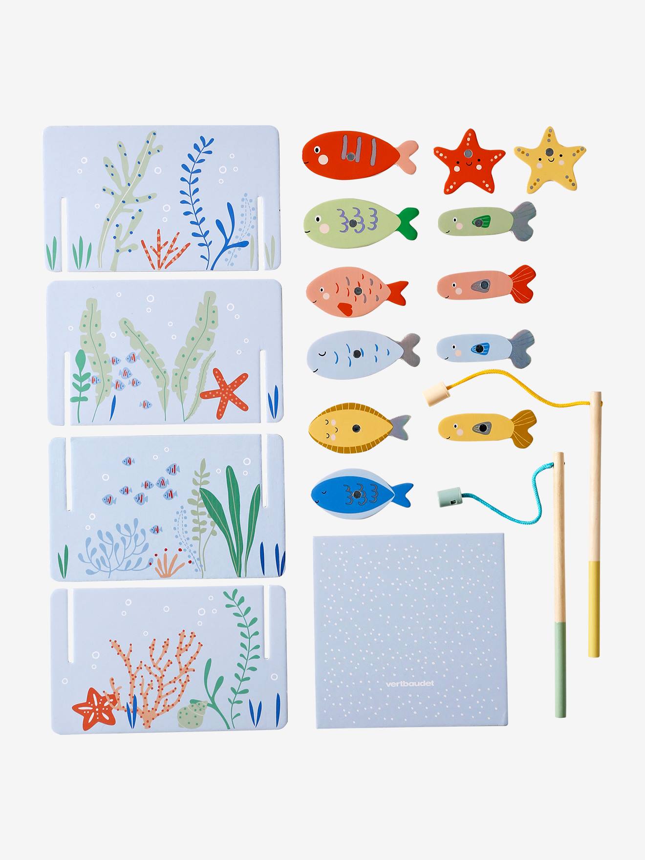 Comius Sharp Jeu De Pêche Magnétique En Bois 20 Pièces - Jouet Éducatif Pour Enfants 2 3 4 Ans