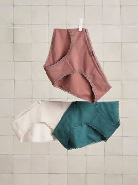 Maternity-Lingerie-Pack of 3 Briefs in Organic Cotton for Maternity