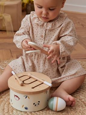 Toys-Drum with Instruments, in 100% FSC Wood, Tanzania