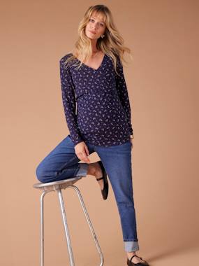 Maternity-T-shirts & Tops-Floral Printed Top for Maternity, Fiona by ENVIE DE FRAISE