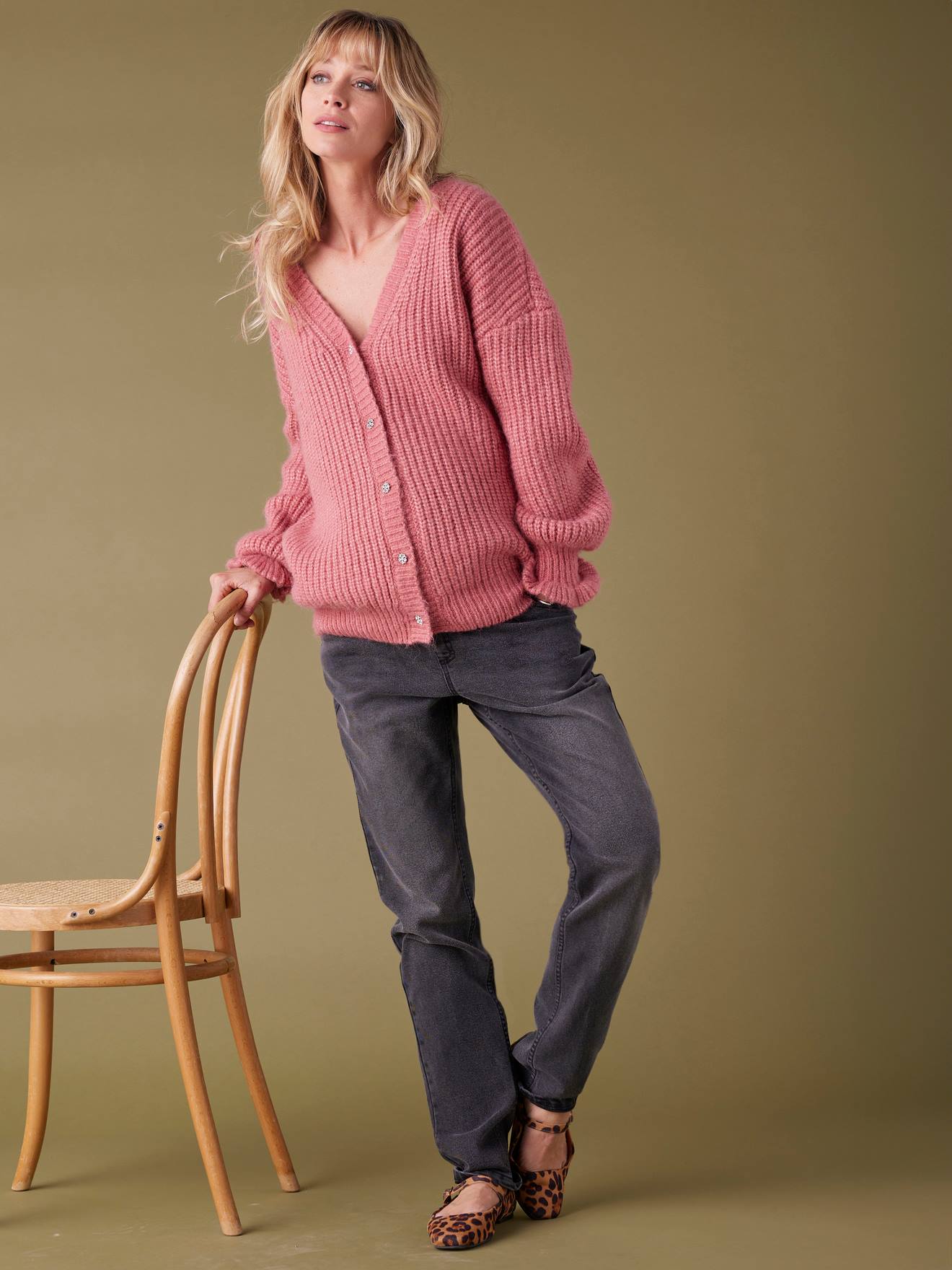 Nursing Special Top/Cardigan in Rib Knit, by ENVIE DE FRAISE