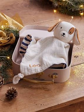 Jouet-Doudou plat chien personnalisable + coffret cadeau