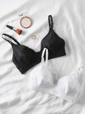 Maternity-Lingerie-Pack of 2 Bras with Plaited Straps, Maternity & Nursing Special