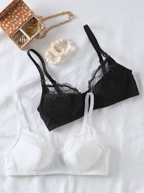-Lot de 2 soutiens-gorge en dentelle grossesse et allaitement