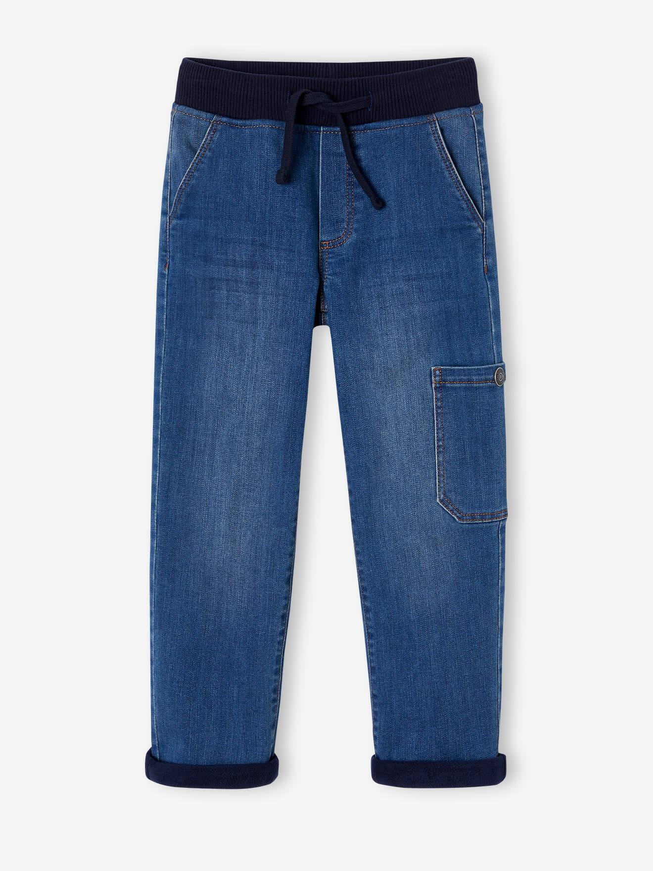 Garçon Jeans Double Polaire Jogging Garçon Pantalon Jean Jogging