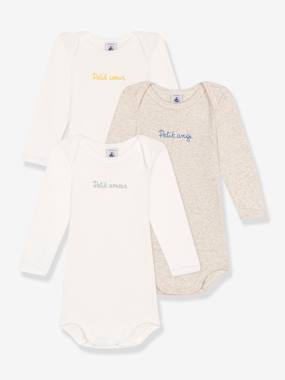 Bébé-Lot de 3 bodies manches longues PETIT BATEAU