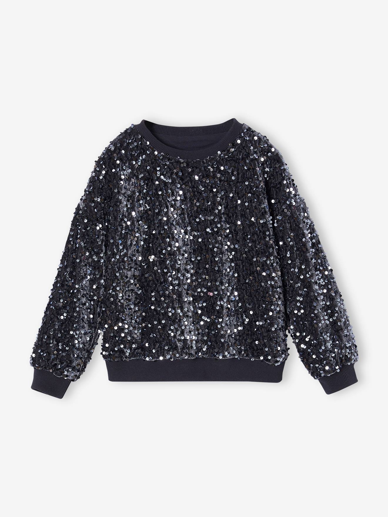 Sweat Fille Noël Avec Nœud à Sequins Vertbaudet – Molleton Doux, Manches Longues, Pour Les Fêtes