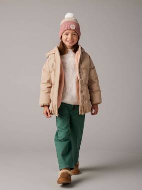 -Down Jacket, Detachable Gloves, for Girls