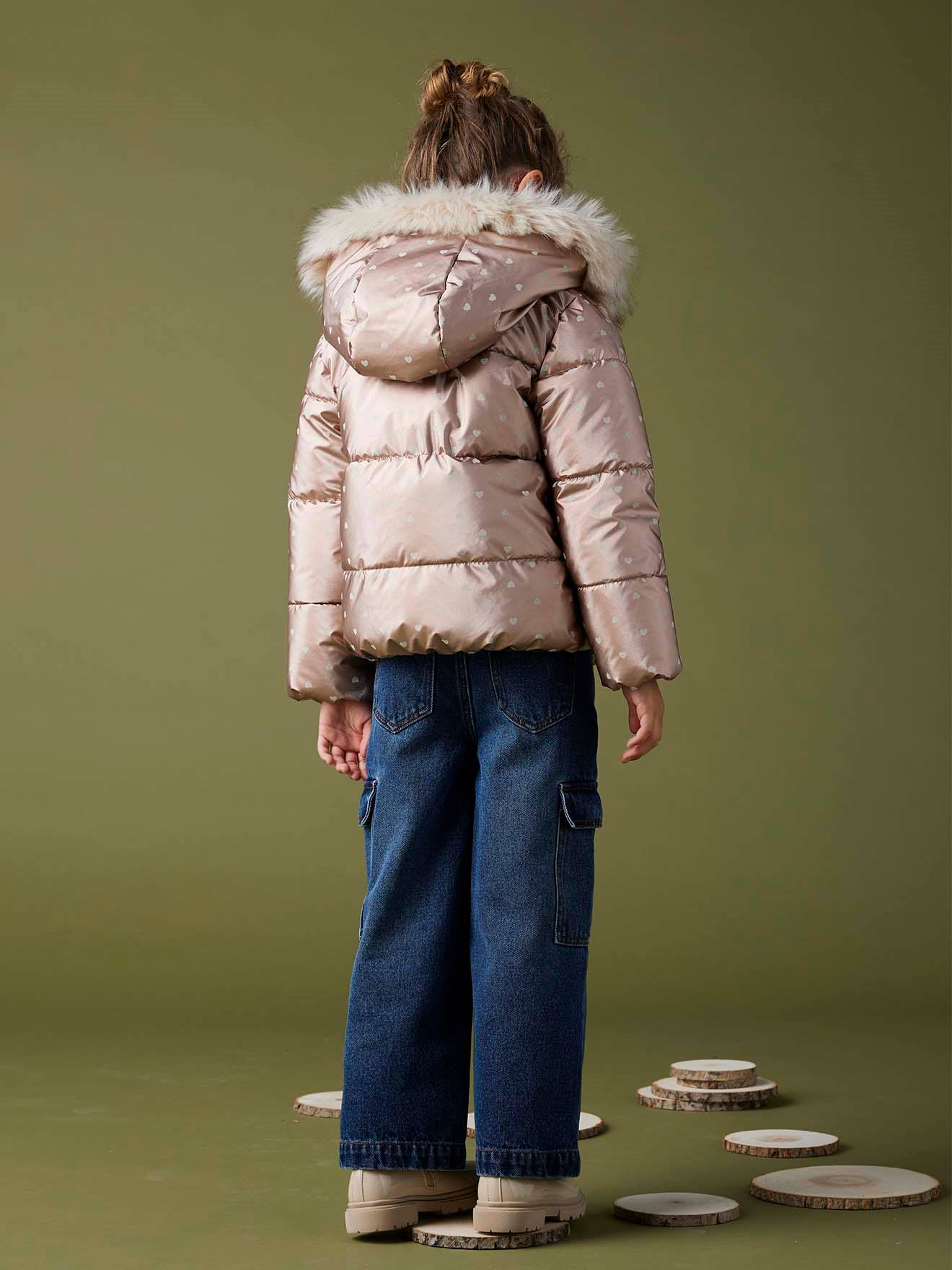 Gilet Avec Capuche Fourrure Ivoire Dorée Pour Bébé Fille 6-9 Mois - The Children's Place, Neuf Avec étiquette