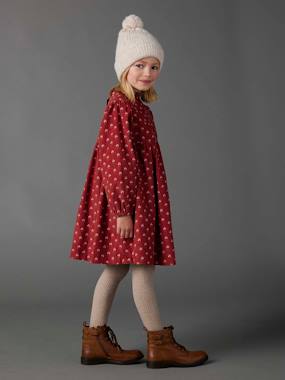 -Dress in Printed Corduroy for Girls