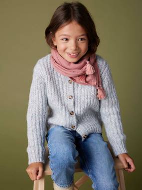 Girls-Loose-Fitting Soft Knit Cardigan for Girls