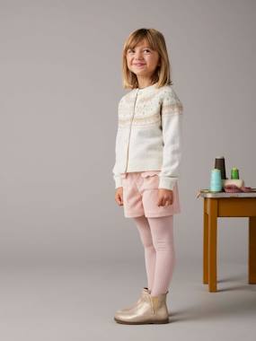 Girls-Shorts-Corduroy Shorts with Scalloped Pockets, for Girls