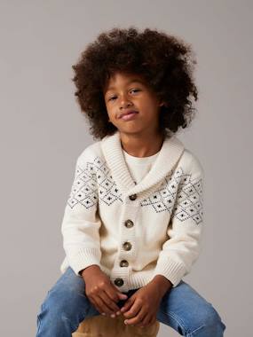 Boys-Cardigans, Jumpers & Sweatshirts-Jacquard Cardigan for Boys