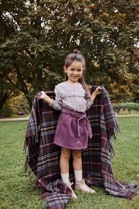 Girls-Skirts-"Paperbag" Style Skirt in Corduroy for Girls