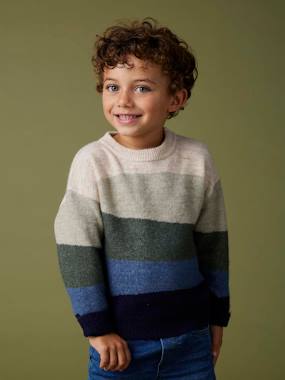 Boys-Colourblock Jumper in Lightweight Knit for Boys