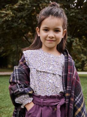 Fille-Chemise, blouse, tunique-Chemisier fleuri à volants fille