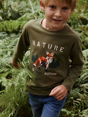 Boys-Tops-Long Sleeve Fox T-Shirt for Boys